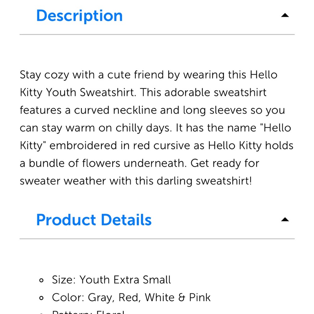 NWOT hello kitty gray sweatshirt - Picture 4 of 9